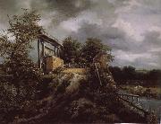 Jacob van Ruisdael Brick Bridge with a Sluice oil painting reproduction